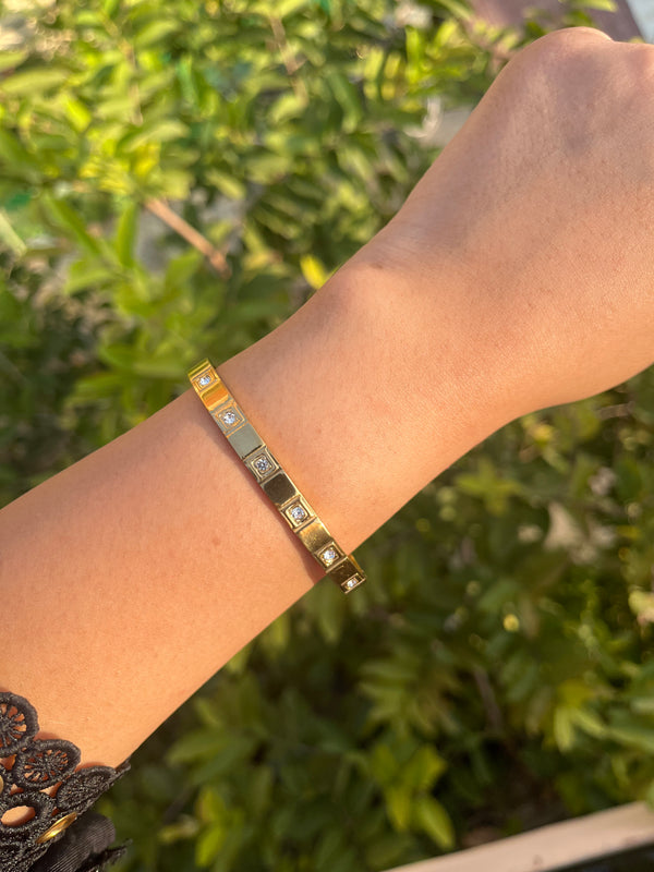 Gold Matrix Bangle