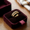 Gold Band Dual Studded Ring