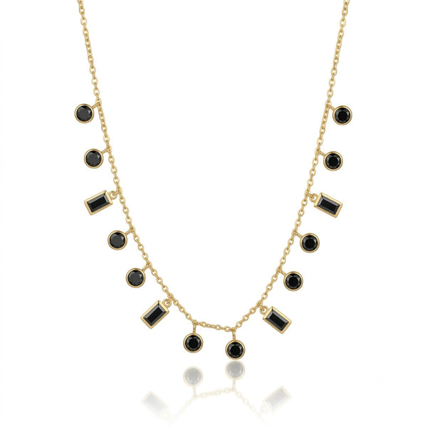 Black Rectangle Chime Necklace