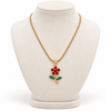 Mini Ruby Flower Necklace