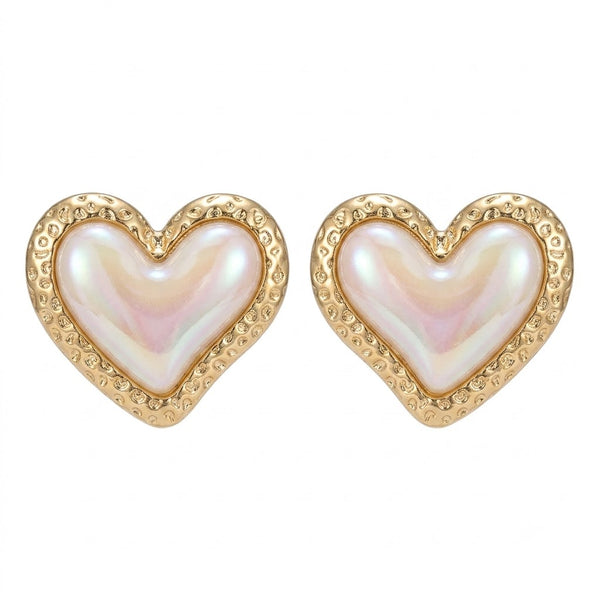 Pearl Stud Heart Earring