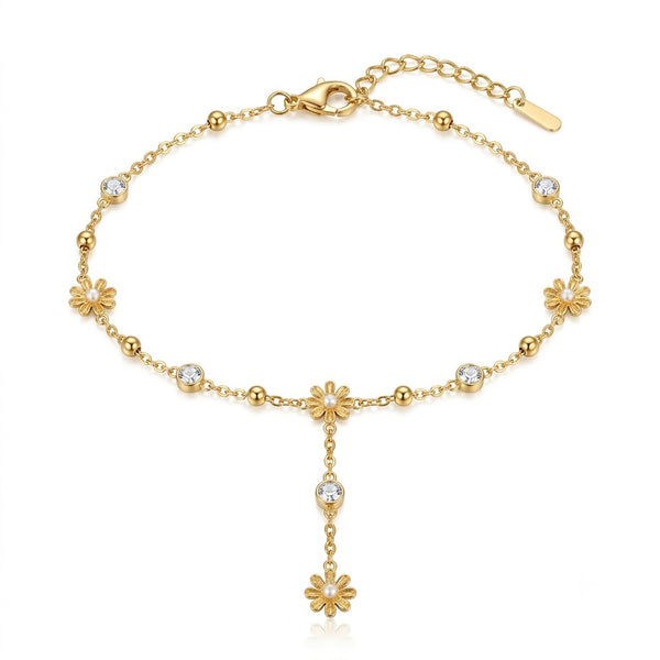 Flower Studded Anklet
