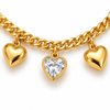 Gold Crystal Heart Charm Anklet