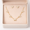 Tribloom Stud Chain Necklace with Earrings