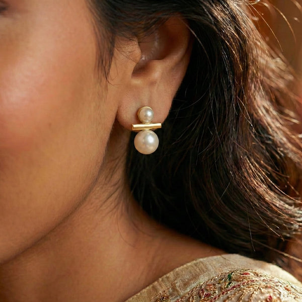 Dual Pearl Earrings