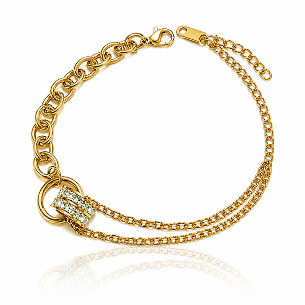 Interlinked Studded Chain Bracelet