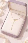 Crystal Leaf Charm Necklace