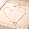 Intertwined Heart Necklace and Earrings