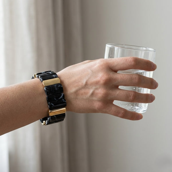 Viral Stackable Bar Bracelet - Black