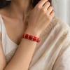 Resin Tube Stretchable Bracelet - Maroon