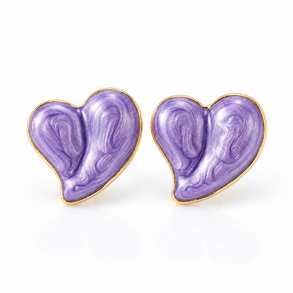 Glazed Lavi Heart Earrings