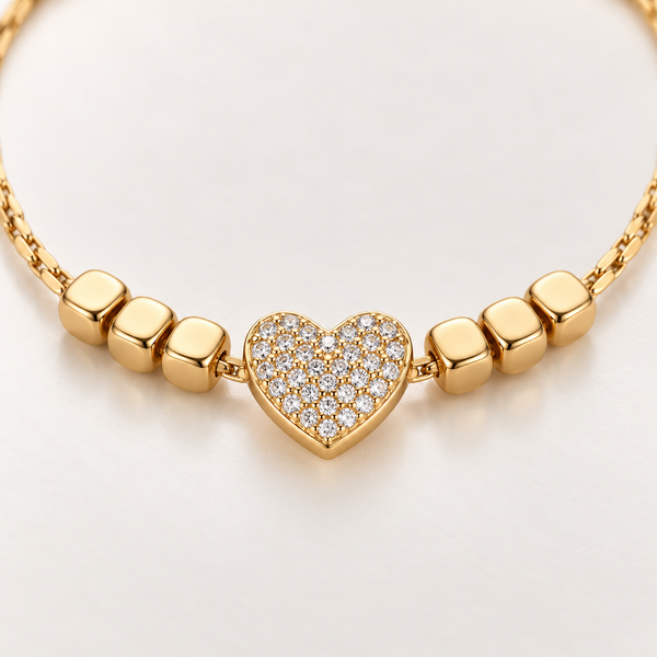 Studded Heart Beads Bracelet