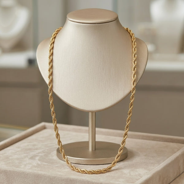 Rope 18K Gold Plated 6MM Men's Chain