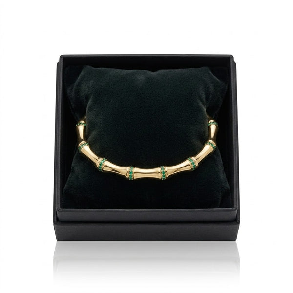Emerald Line Bamboo Bracelet