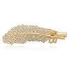 Close-up of the Rhinestone Studded Leaf Hair Pin showing leaf motif