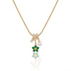 Dainty Emerald Bloom Charm Necklace