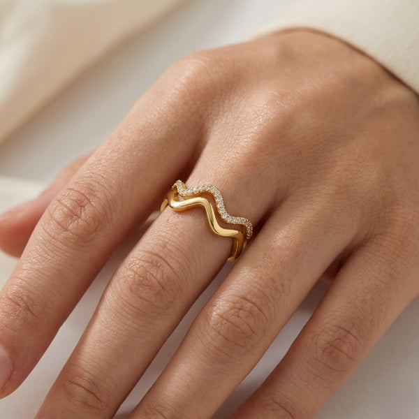 Studded Wave Ring