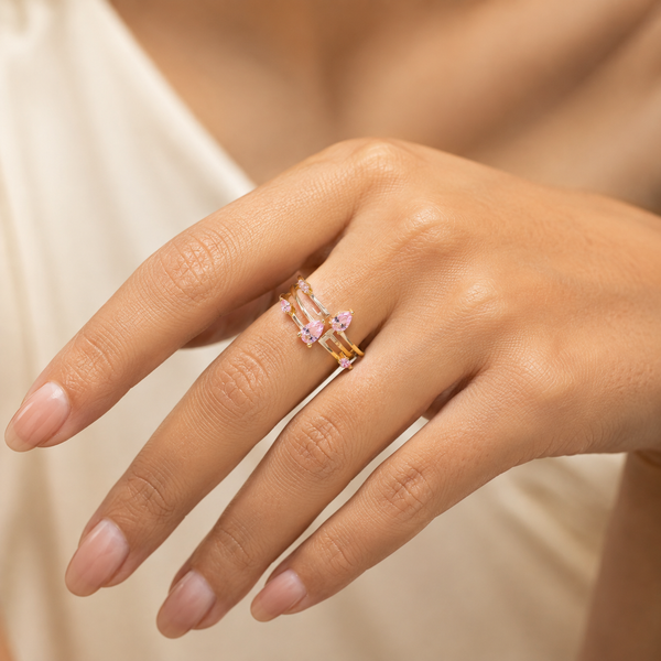 Pink accent Gem Ring