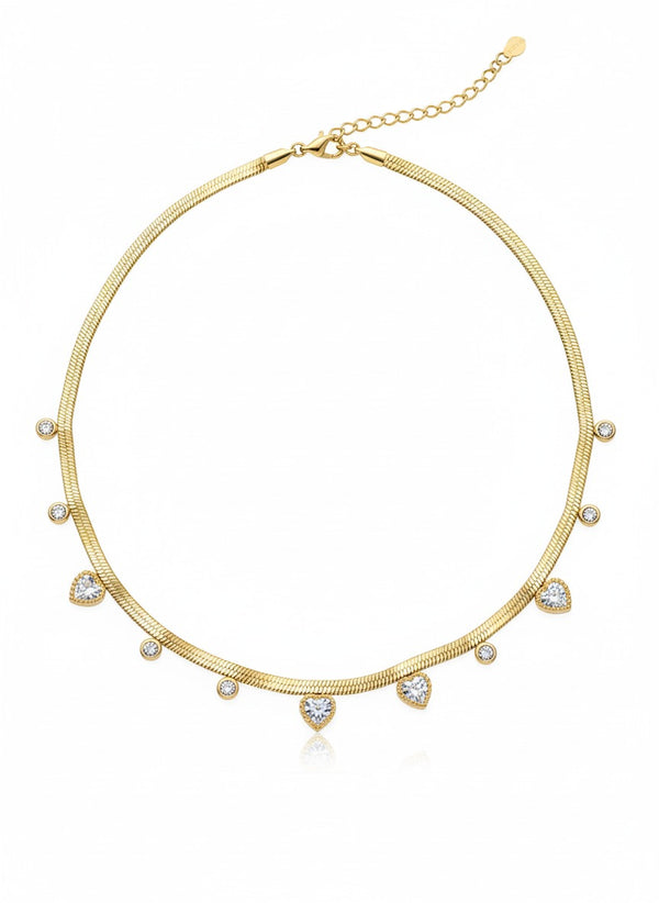 Dangle Motif Crystal Necklace