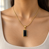 Black Rectangle Necklace