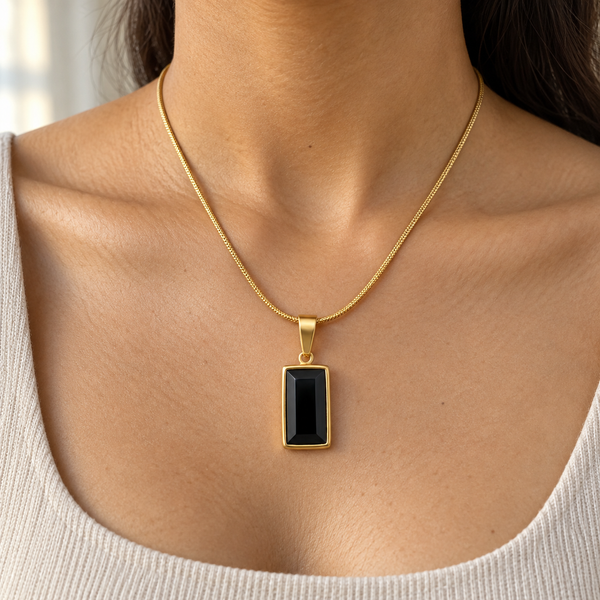 Black Rectangle Necklace