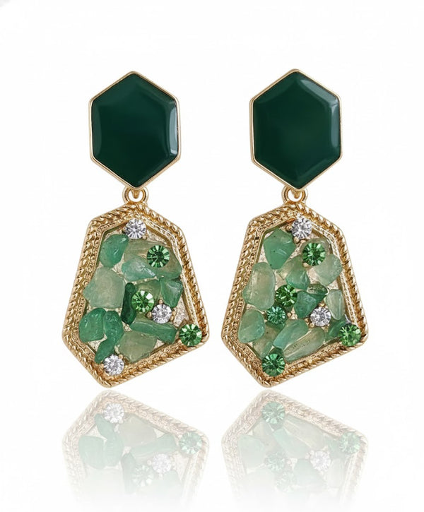 Crystals Green Dangler Earrings