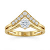 V studded Solitaire Ring