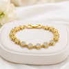Crystal Flower Studded Link Bracelet