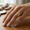 Gold Band Dual Studded Ring