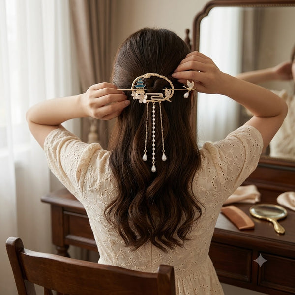 Imperial Pavilion Hair Stick hair clip – alternate angle