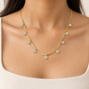 Disc Crystal Snake chain Necklace