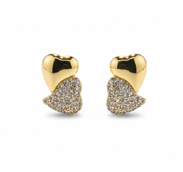 Double Heart Stud Earring
