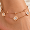 Roman Crystal Disc Anklet