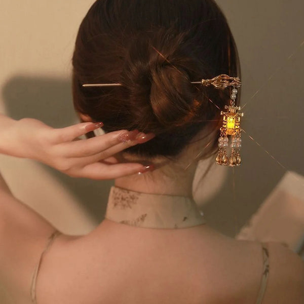 Retro Glowing Lantern Hairpin hair clip for women by Fix My Hairs