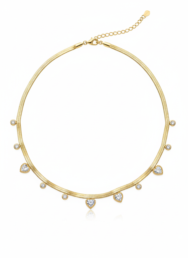 Dangle Motif Crystal Necklace
