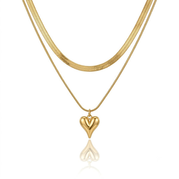 Dual Layer Heart Necklace
