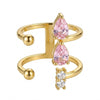 Dual Band Pink Statement Ring
