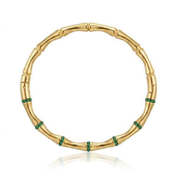 Emerald Line Bamboo Bracelet