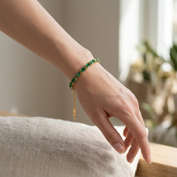 Emerald Starlight Ribbon Bracelet