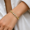 Crystal Flower Studded Link Bracelet