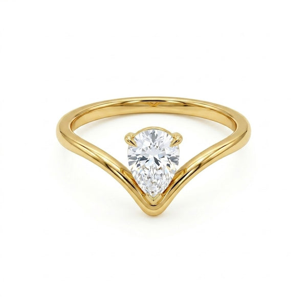 Teardrop Crystal V ring