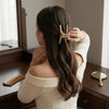 Pearl Embellished Zipper Hair Claw hair claw clip worn on model – styled for women