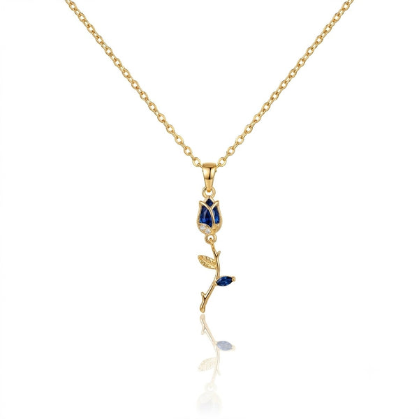 Embellished Gold Tulip Necklace