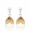 Mermaid tail and pearl dangle earrings