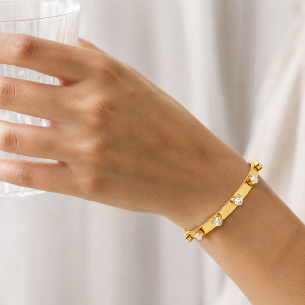 Gold Heart Brick Bracelet