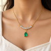 Cluster Emerald Drop Necklace