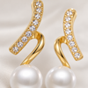 Studded Spiral Pearl Earrings