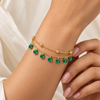 Dual Layer Emerald Tassel Bracelet