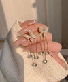 Butterfly Crystal Tassel Earrings