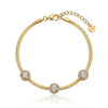 Crystal Disc Snake Chain Bracelet